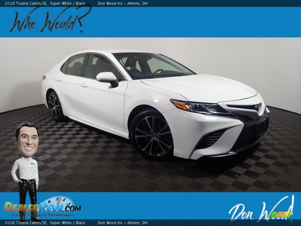 2018 Toyota Camry SE Super White / Black Photo #1