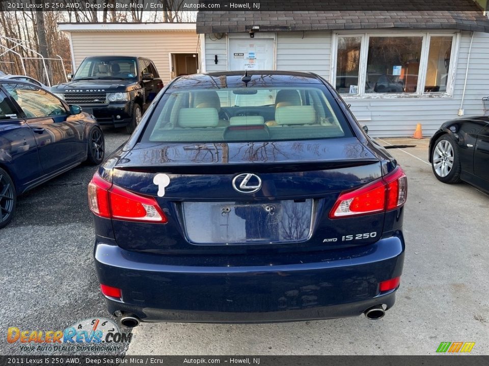 2011 Lexus IS 250 AWD Deep Sea Blue Mica / Ecru Photo #7