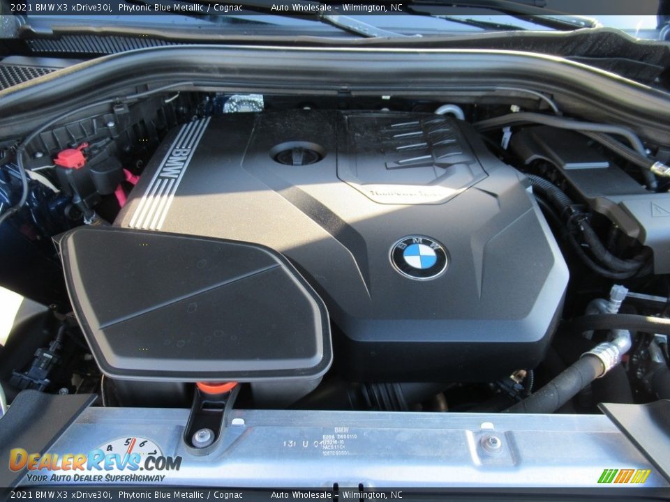 2021 BMW X3 xDrive30i Phytonic Blue Metallic / Cognac Photo #6