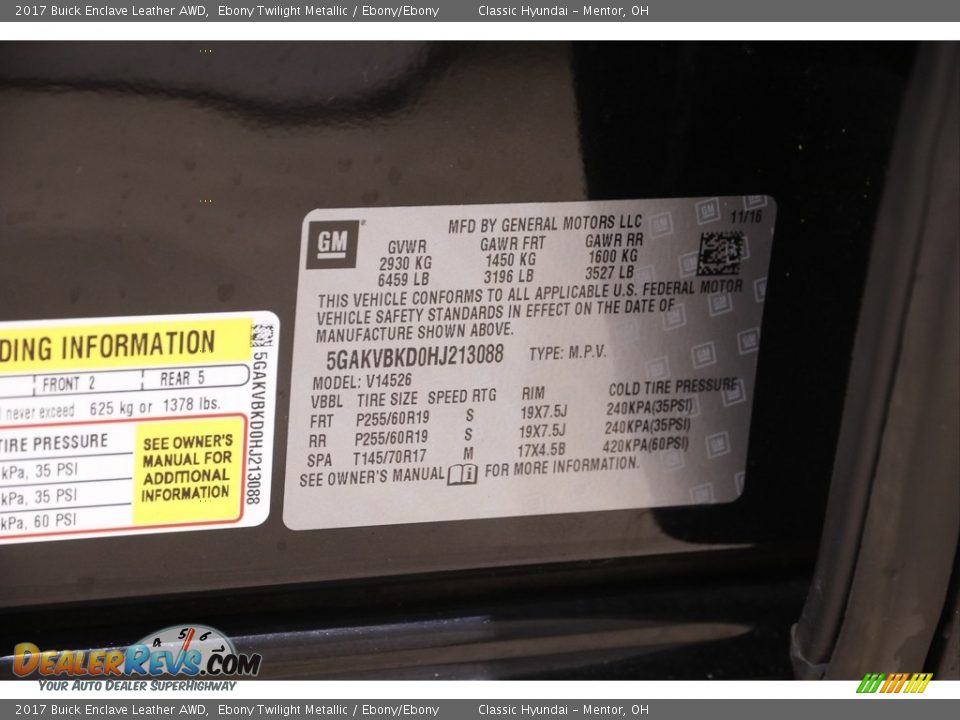 2017 Buick Enclave Leather AWD Ebony Twilight Metallic / Ebony/Ebony Photo #22