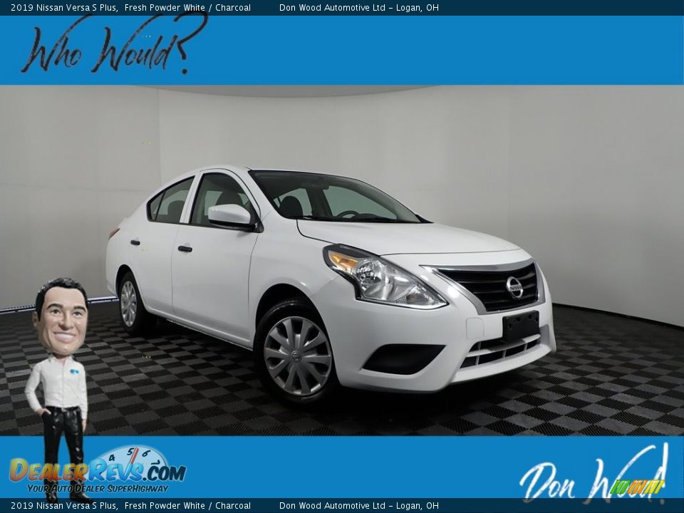 2019 Nissan Versa S Plus Fresh Powder White / Charcoal Photo #1