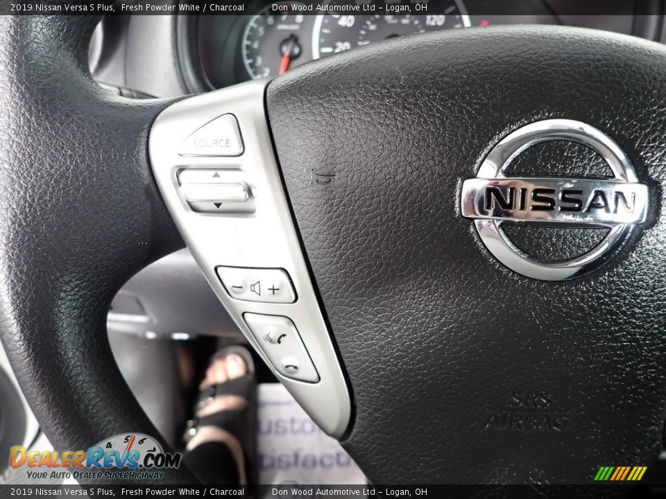 2019 Nissan Versa S Plus Fresh Powder White / Charcoal Photo #16