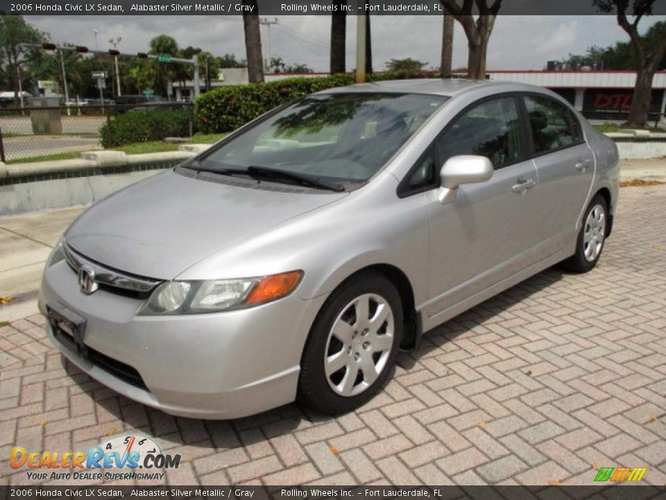 2006 Honda Civic LX Sedan Alabaster Silver Metallic / Gray Photo #1