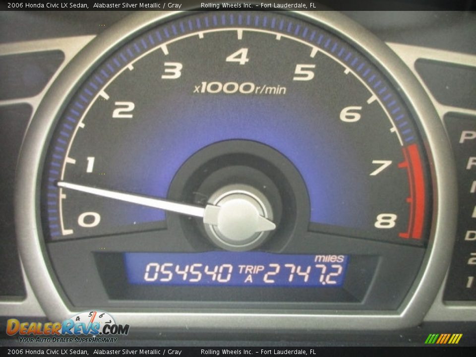 2006 Honda Civic LX Sedan Alabaster Silver Metallic / Gray Photo #2