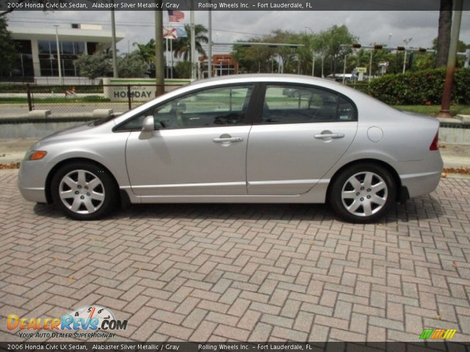 2006 Honda Civic LX Sedan Alabaster Silver Metallic / Gray Photo #3
