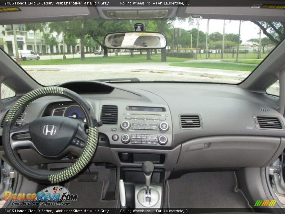 2006 Honda Civic LX Sedan Alabaster Silver Metallic / Gray Photo #4
