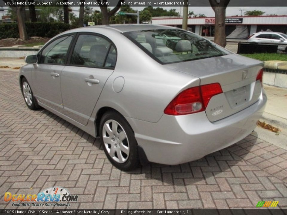 2006 Honda Civic LX Sedan Alabaster Silver Metallic / Gray Photo #5