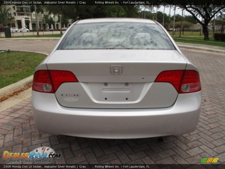 2006 Honda Civic LX Sedan Alabaster Silver Metallic / Gray Photo #7