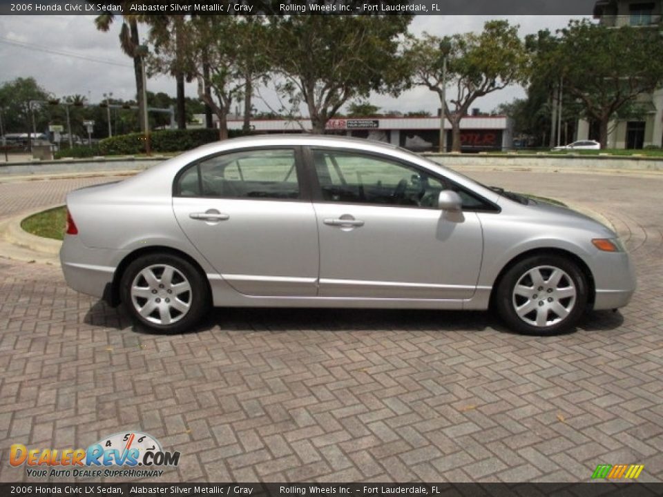 2006 Honda Civic LX Sedan Alabaster Silver Metallic / Gray Photo #11