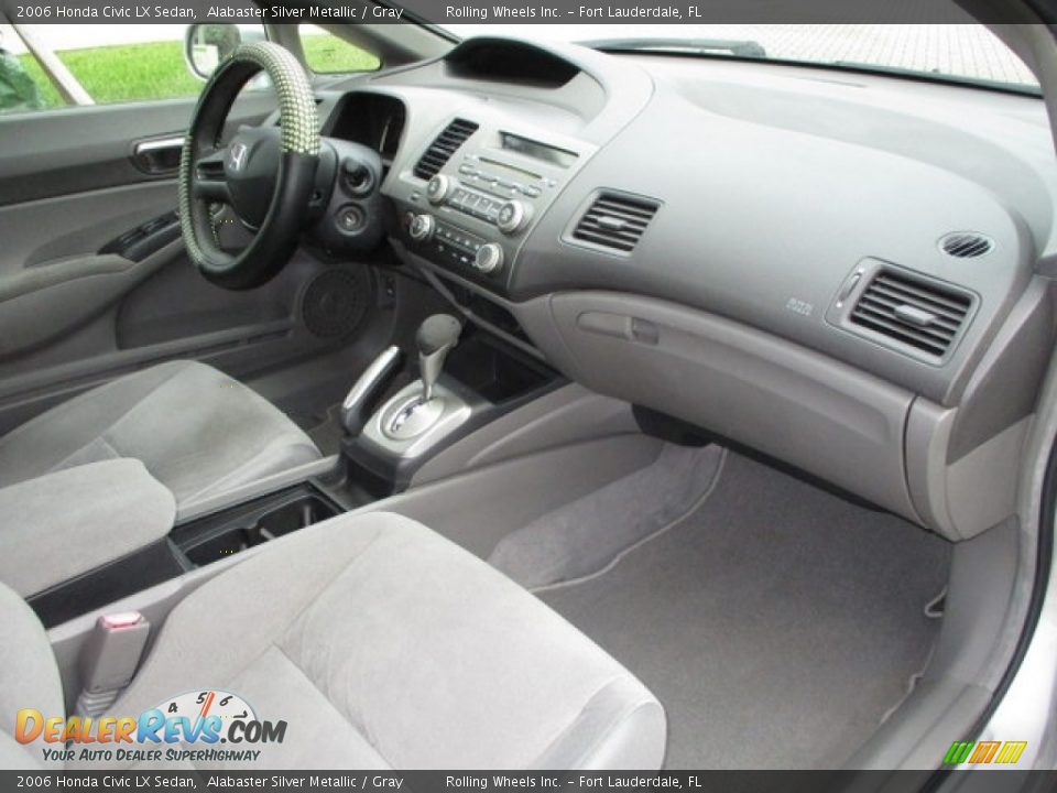 2006 Honda Civic LX Sedan Alabaster Silver Metallic / Gray Photo #12