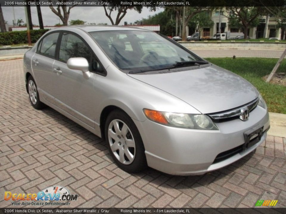 2006 Honda Civic LX Sedan Alabaster Silver Metallic / Gray Photo #13