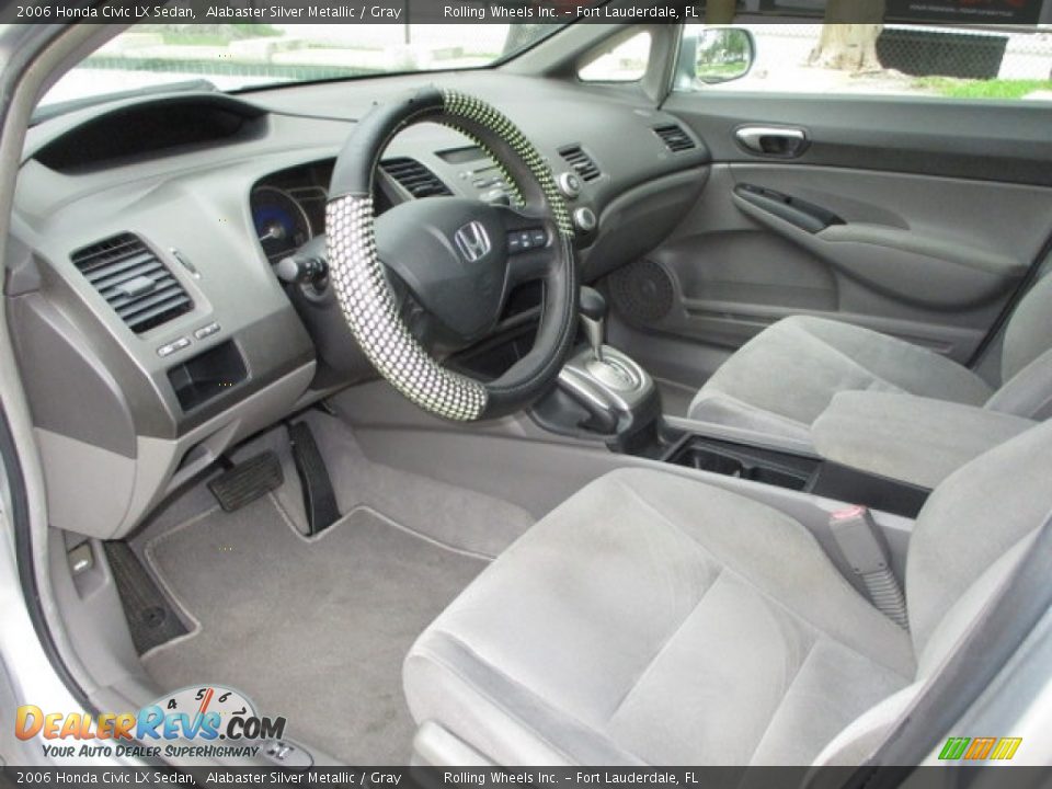 2006 Honda Civic LX Sedan Alabaster Silver Metallic / Gray Photo #18