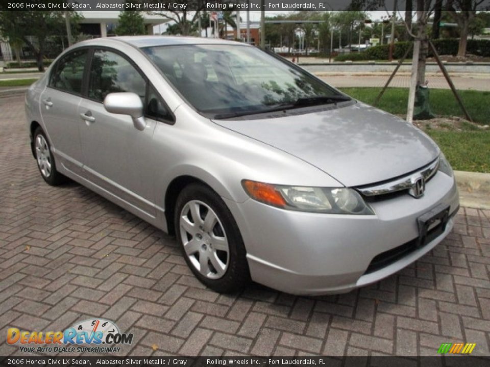 2006 Honda Civic LX Sedan Alabaster Silver Metallic / Gray Photo #23