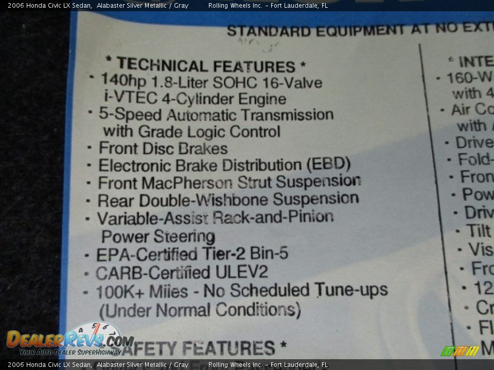 2006 Honda Civic LX Sedan Alabaster Silver Metallic / Gray Photo #24