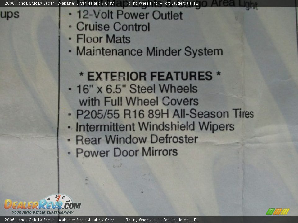 2006 Honda Civic LX Sedan Alabaster Silver Metallic / Gray Photo #27