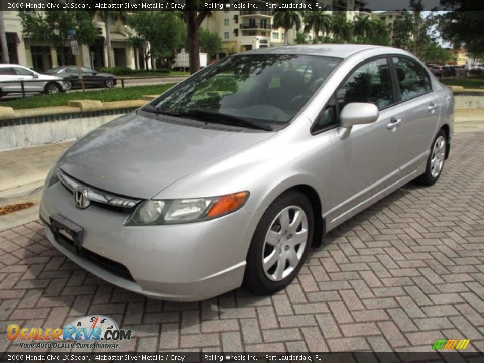 2006 Honda Civic LX Sedan Alabaster Silver Metallic / Gray Photo #31