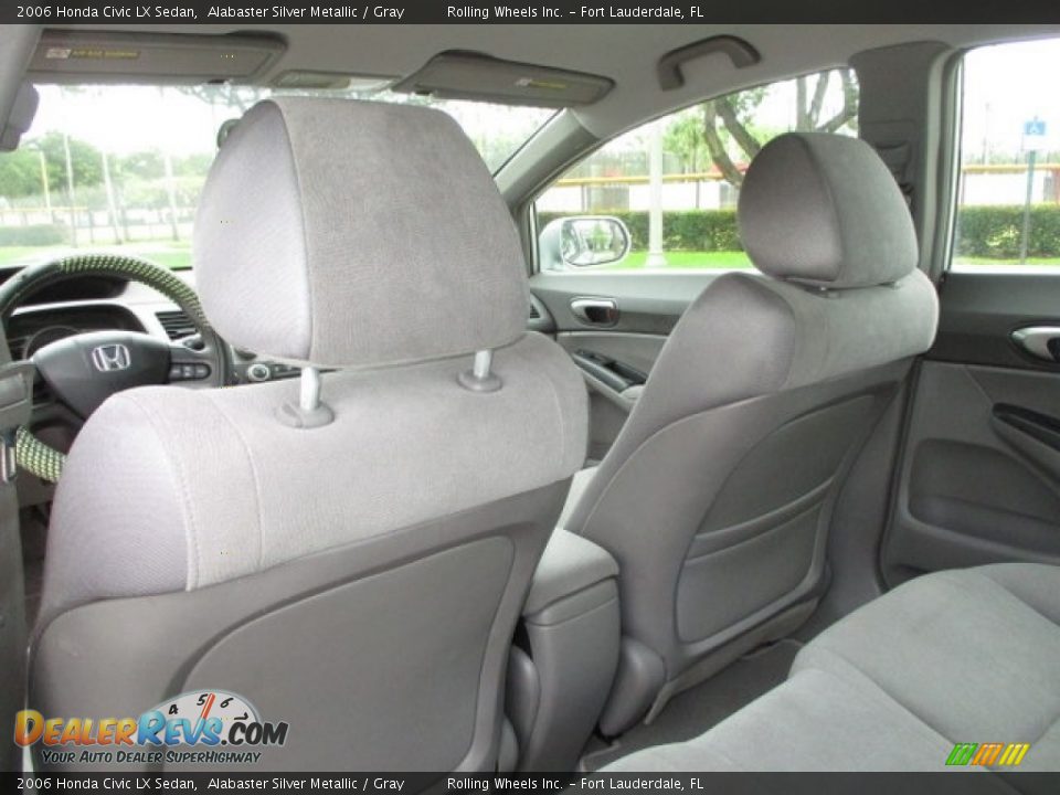 2006 Honda Civic LX Sedan Alabaster Silver Metallic / Gray Photo #36