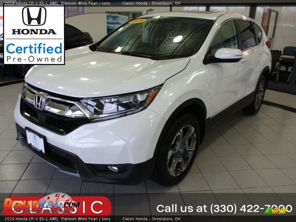 2019 Honda CR-V EX-L AWD Platinum White Pearl / Ivory Photo #1