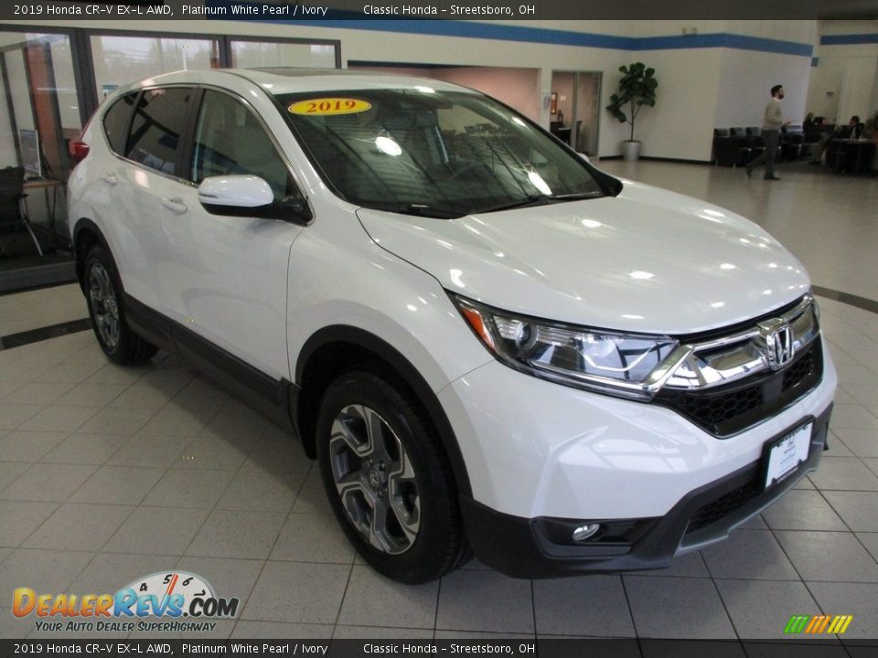 2019 Honda CR-V EX-L AWD Platinum White Pearl / Ivory Photo #3
