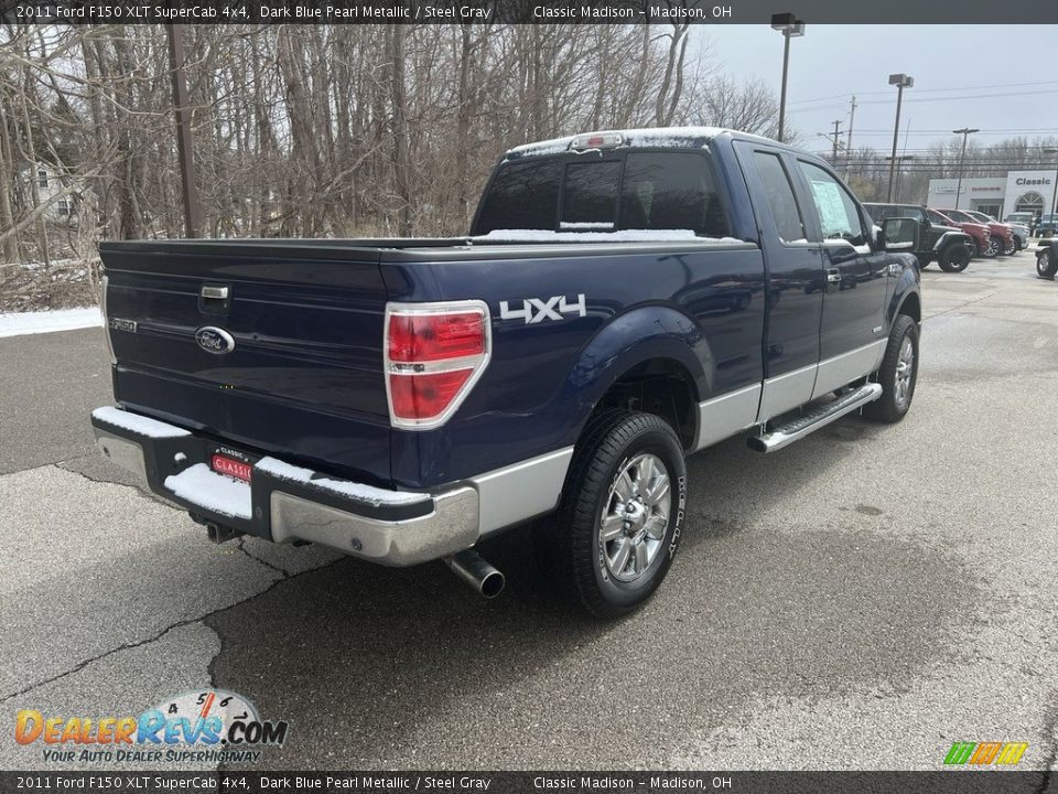 2011 Ford F150 XLT SuperCab 4x4 Dark Blue Pearl Metallic / Steel Gray Photo #4