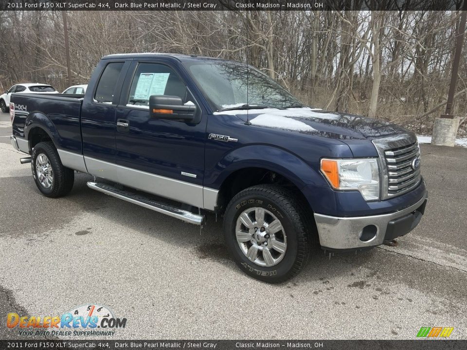 2011 Ford F150 XLT SuperCab 4x4 Dark Blue Pearl Metallic / Steel Gray Photo #5