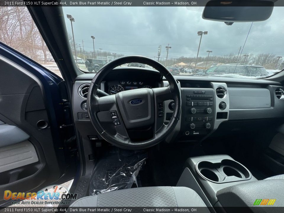 2011 Ford F150 XLT SuperCab 4x4 Dark Blue Pearl Metallic / Steel Gray Photo #10