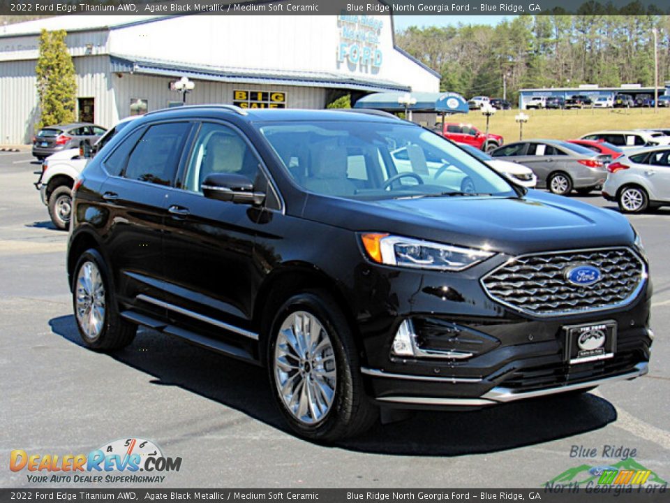 2022 Ford Edge Titanium AWD Agate Black Metallic / Medium Soft Ceramic Photo #7