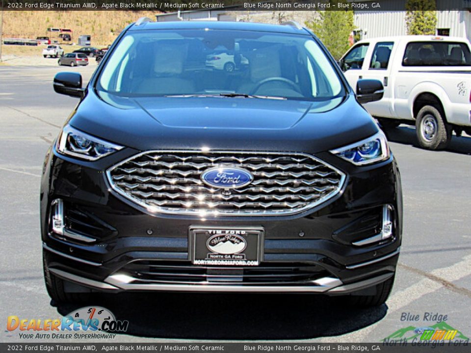 2022 Ford Edge Titanium AWD Agate Black Metallic / Medium Soft Ceramic Photo #8