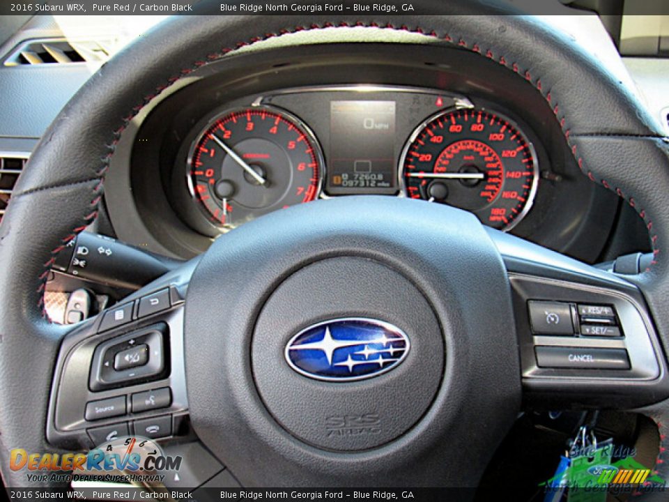 2016 Subaru WRX Pure Red / Carbon Black Photo #16