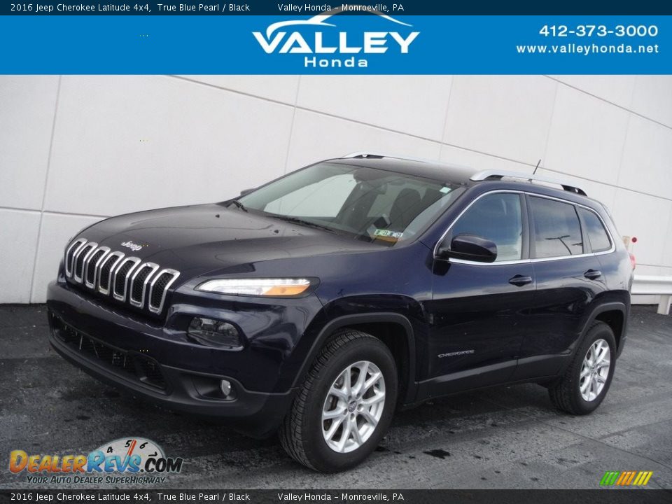 2016 Jeep Cherokee Latitude 4x4 True Blue Pearl / Black Photo #1