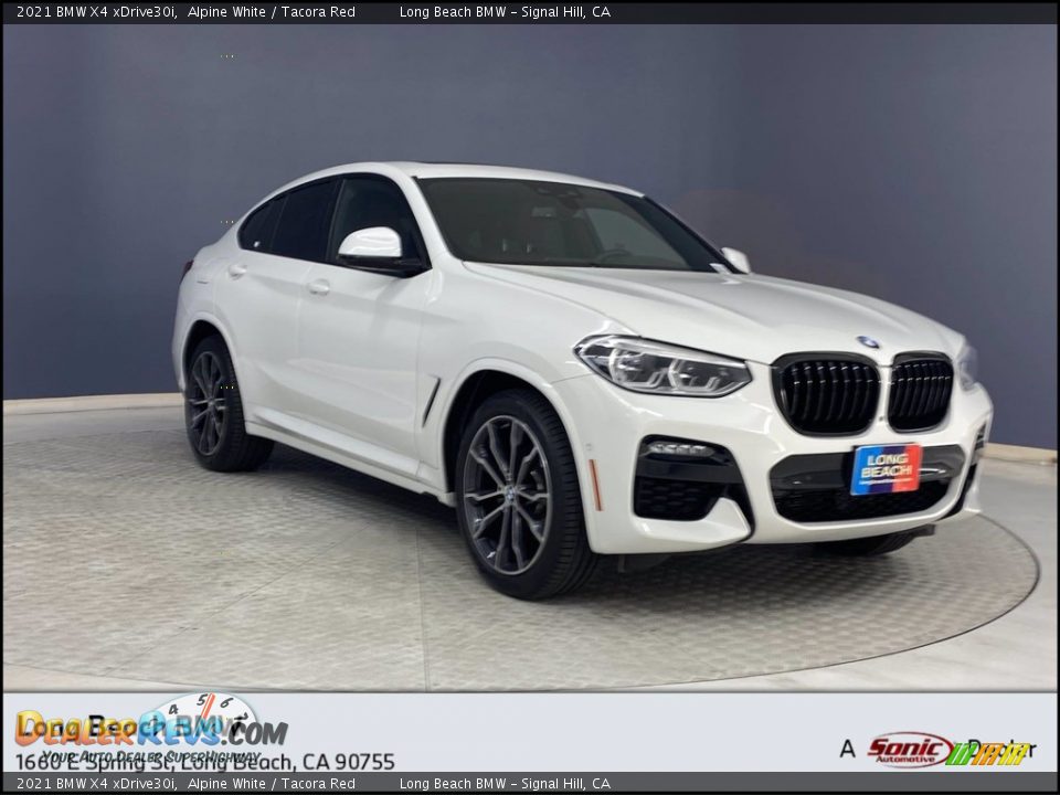 2021 BMW X4 xDrive30i Alpine White / Tacora Red Photo #1