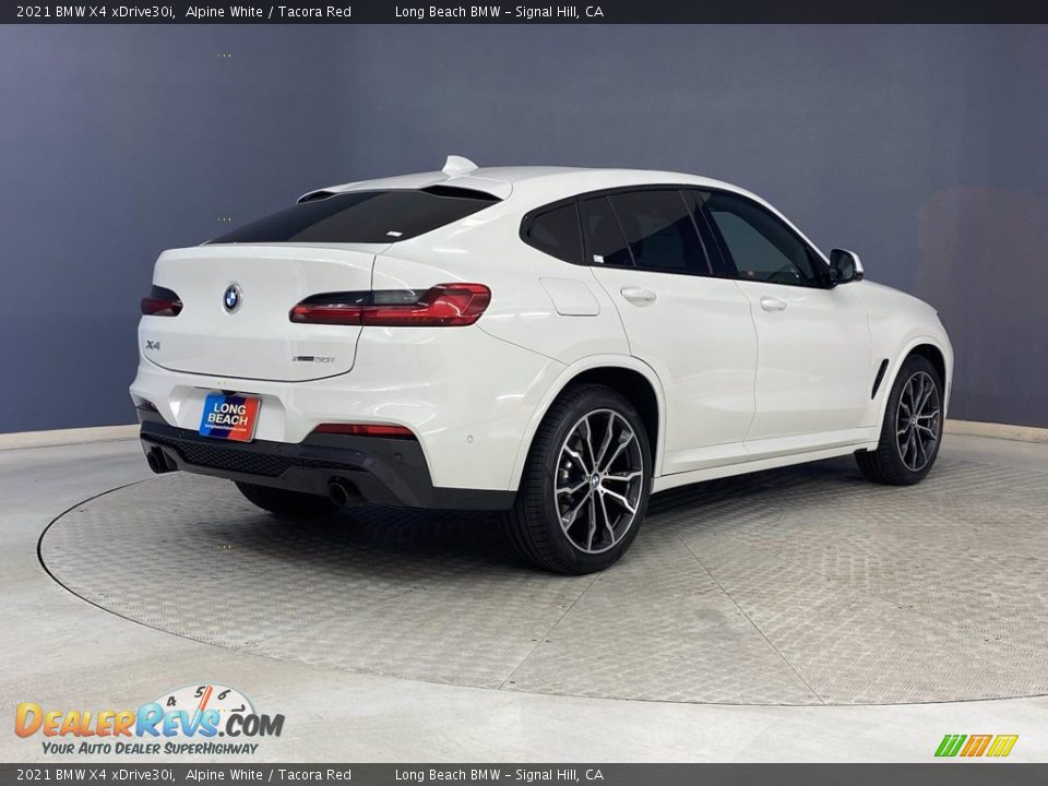 2021 BMW X4 xDrive30i Alpine White / Tacora Red Photo #5