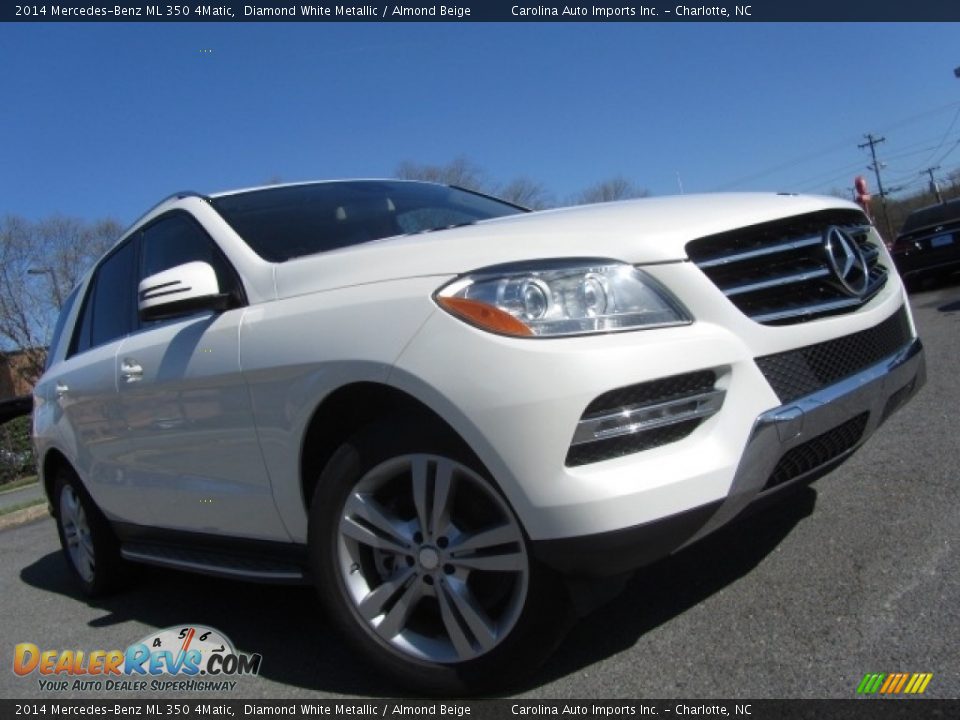 2014 Mercedes-Benz ML 350 4Matic Diamond White Metallic / Almond Beige Photo #1