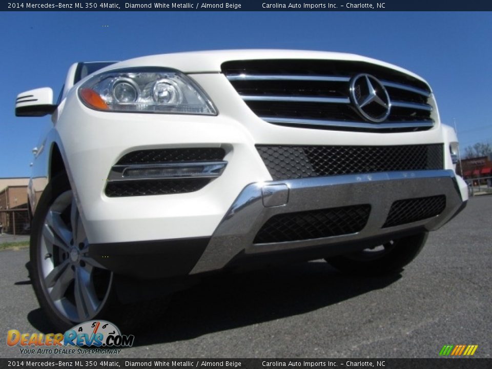 2014 Mercedes-Benz ML 350 4Matic Diamond White Metallic / Almond Beige Photo #2