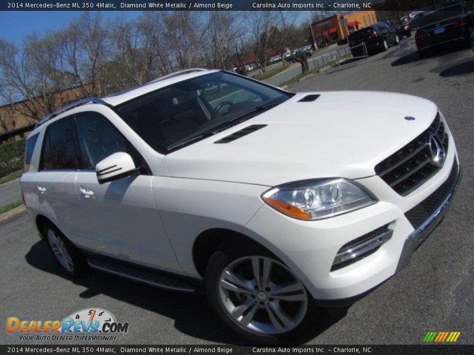 2014 Mercedes-Benz ML 350 4Matic Diamond White Metallic / Almond Beige Photo #3