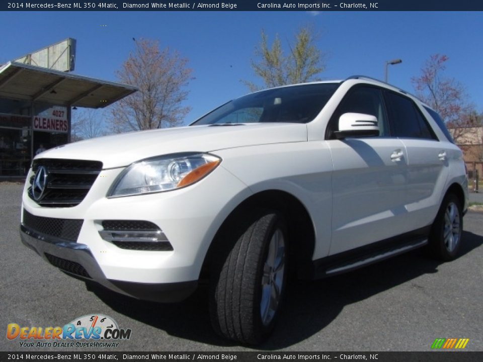 2014 Mercedes-Benz ML 350 4Matic Diamond White Metallic / Almond Beige Photo #6
