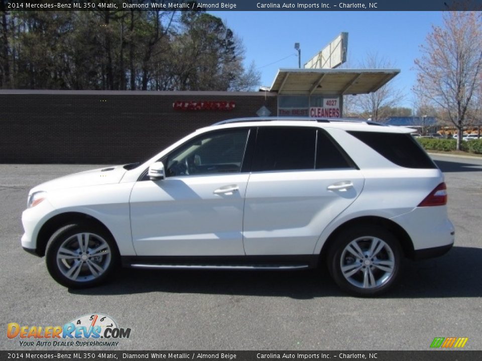 2014 Mercedes-Benz ML 350 4Matic Diamond White Metallic / Almond Beige Photo #7