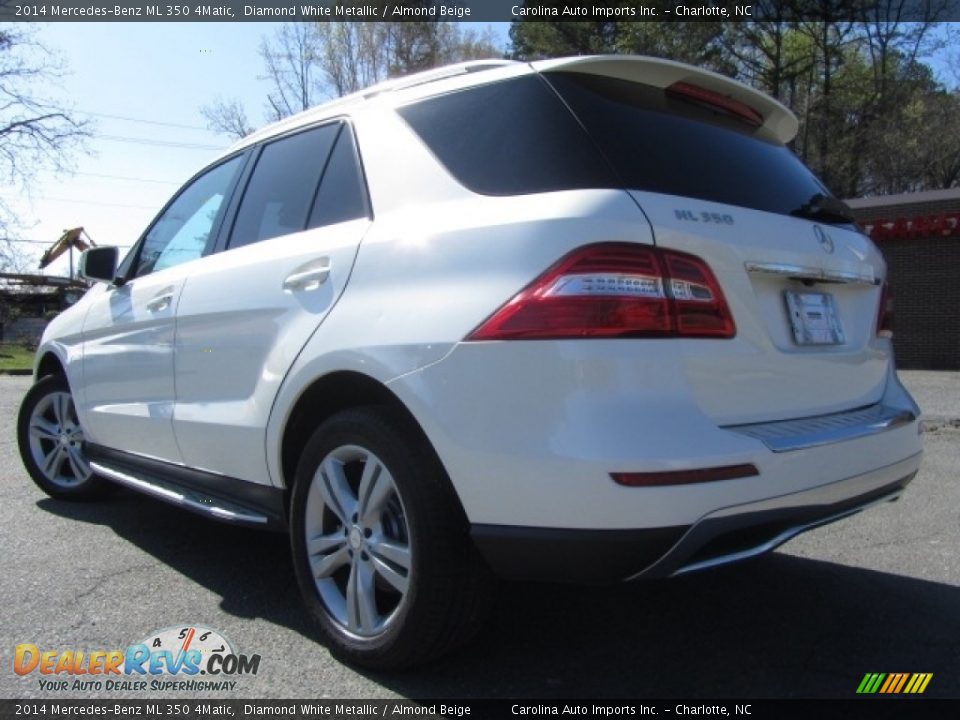 2014 Mercedes-Benz ML 350 4Matic Diamond White Metallic / Almond Beige Photo #8