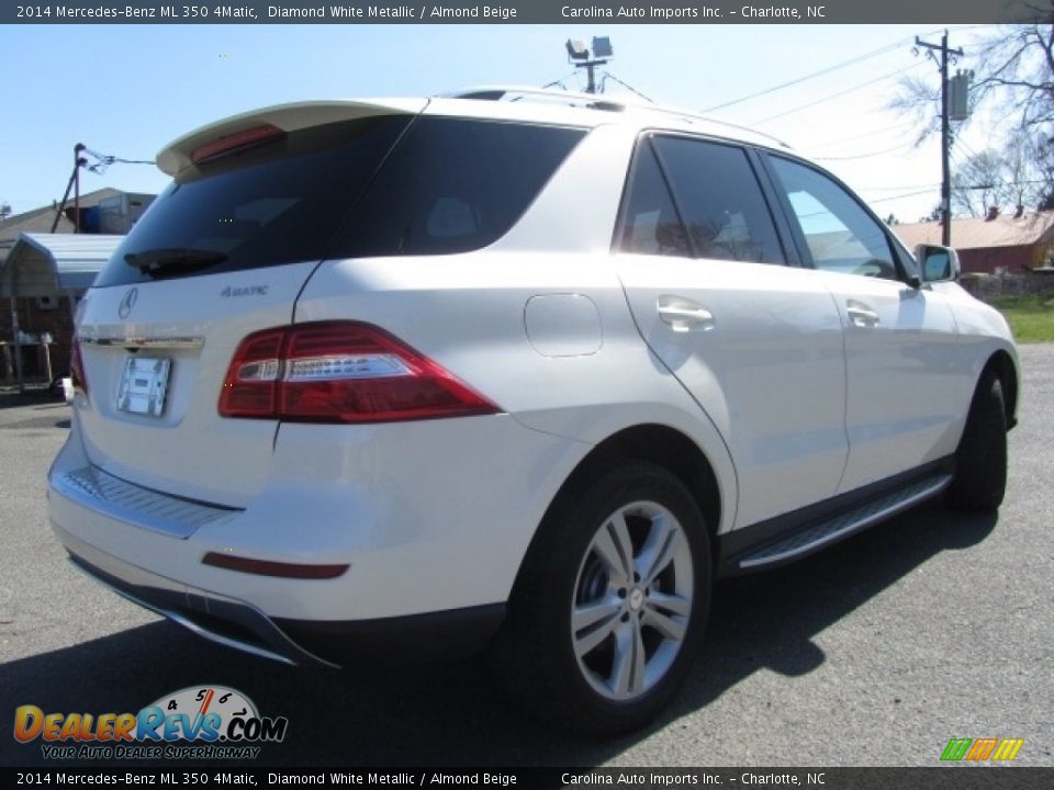 2014 Mercedes-Benz ML 350 4Matic Diamond White Metallic / Almond Beige Photo #10