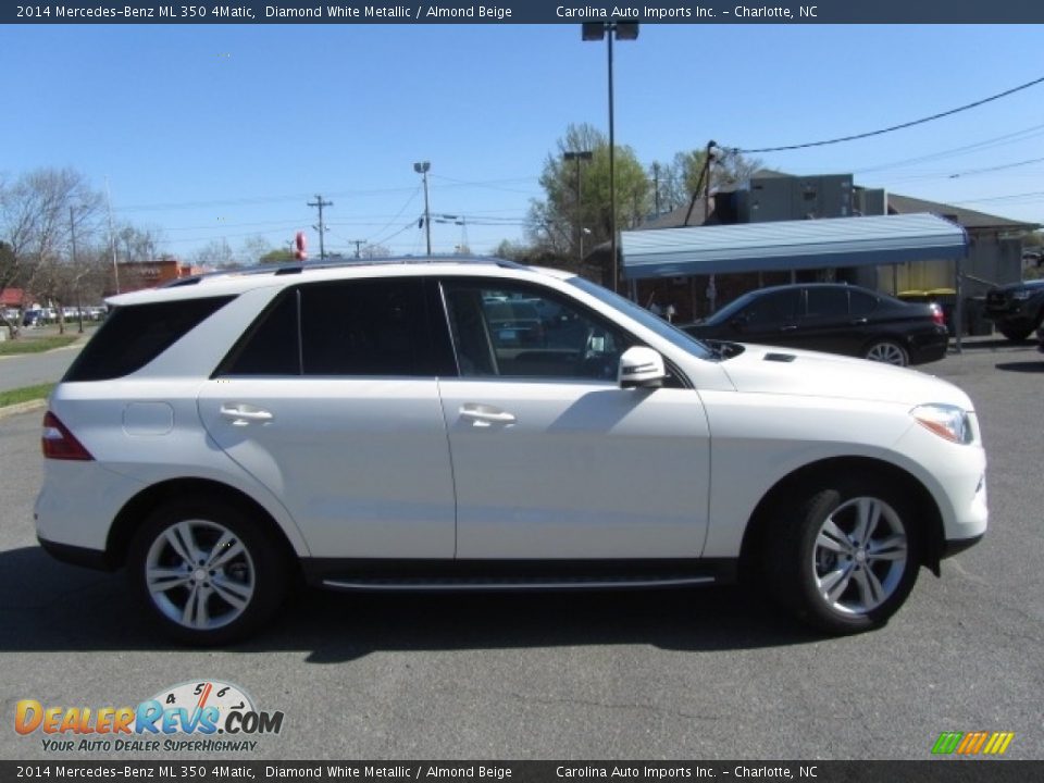 2014 Mercedes-Benz ML 350 4Matic Diamond White Metallic / Almond Beige Photo #11