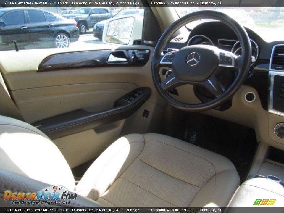 2014 Mercedes-Benz ML 350 4Matic Diamond White Metallic / Almond Beige Photo #12
