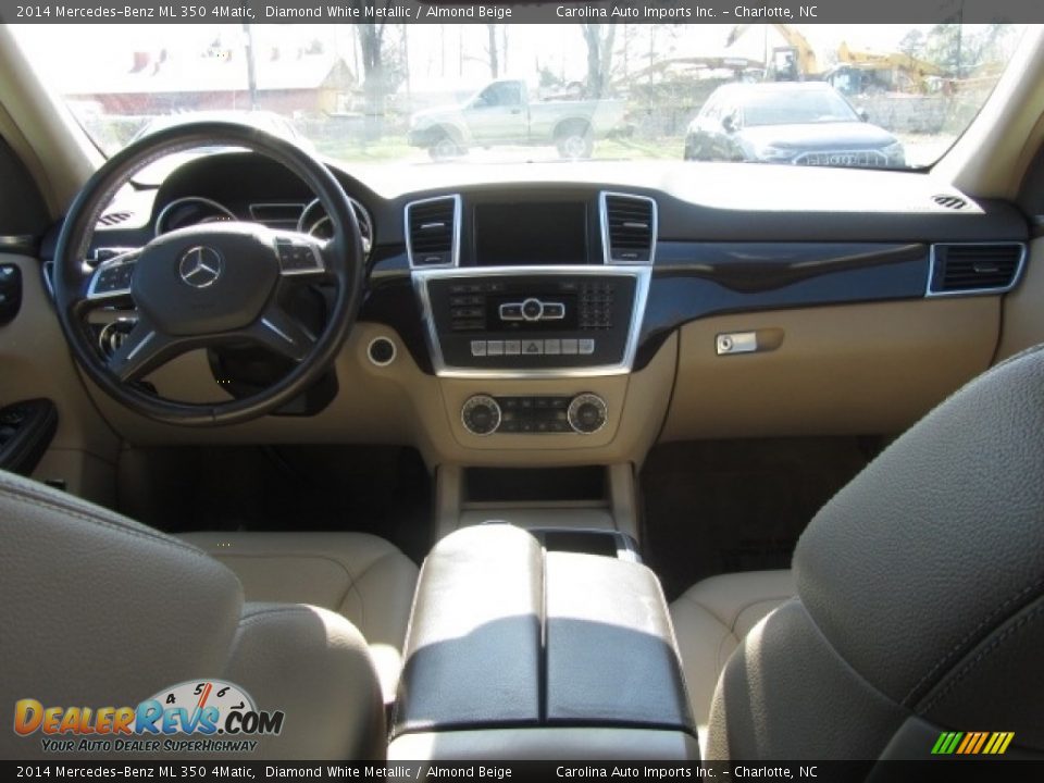 2014 Mercedes-Benz ML 350 4Matic Diamond White Metallic / Almond Beige Photo #13