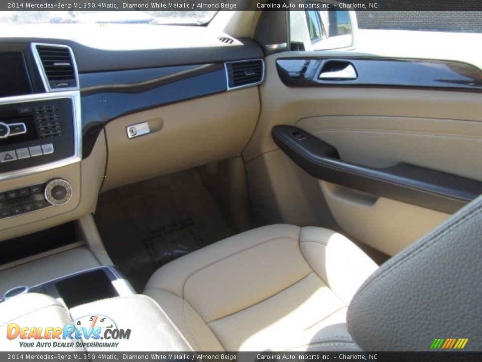 2014 Mercedes-Benz ML 350 4Matic Diamond White Metallic / Almond Beige Photo #14