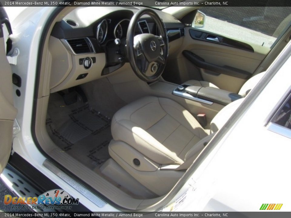 2014 Mercedes-Benz ML 350 4Matic Diamond White Metallic / Almond Beige Photo #17