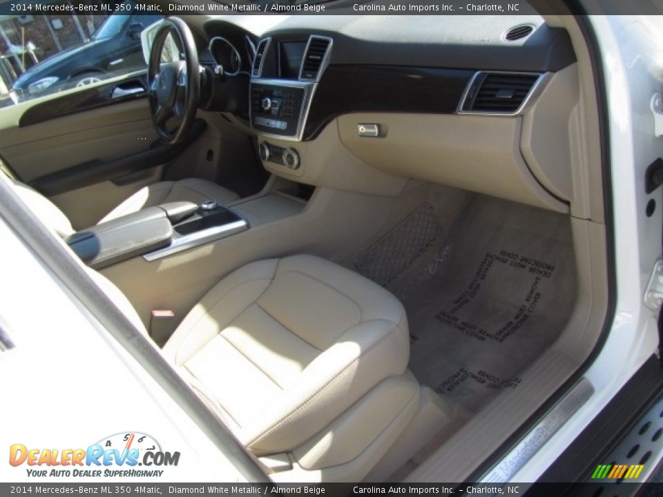 2014 Mercedes-Benz ML 350 4Matic Diamond White Metallic / Almond Beige Photo #22