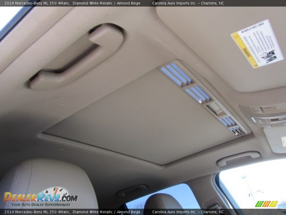2014 Mercedes-Benz ML 350 4Matic Diamond White Metallic / Almond Beige Photo #24