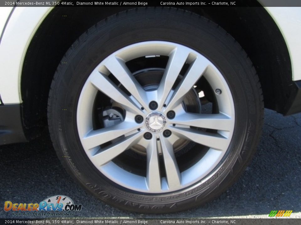 2014 Mercedes-Benz ML 350 4Matic Diamond White Metallic / Almond Beige Photo #27