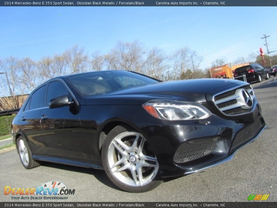 2014 Mercedes-Benz E 350 Sport Sedan Obsidian Black Metallic / Porcelain/Black Photo #1