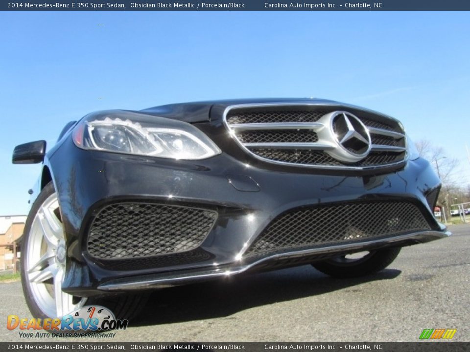 2014 Mercedes-Benz E 350 Sport Sedan Obsidian Black Metallic / Porcelain/Black Photo #2