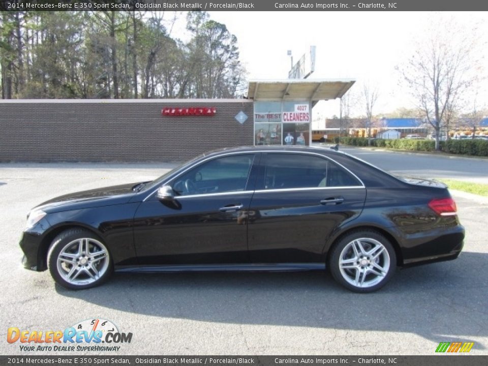 2014 Mercedes-Benz E 350 Sport Sedan Obsidian Black Metallic / Porcelain/Black Photo #7